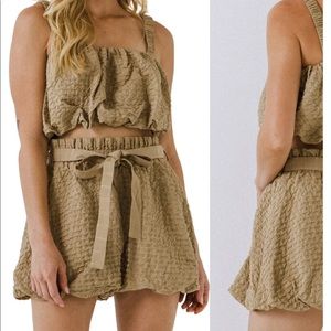 Endless Rose crop bubble top and shorts set